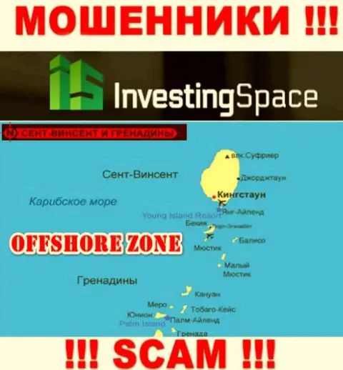 Investing Space пустили свои корни на территории - Сент-Винсент и Гренадины, остерегайтесь взаимодействия с ними