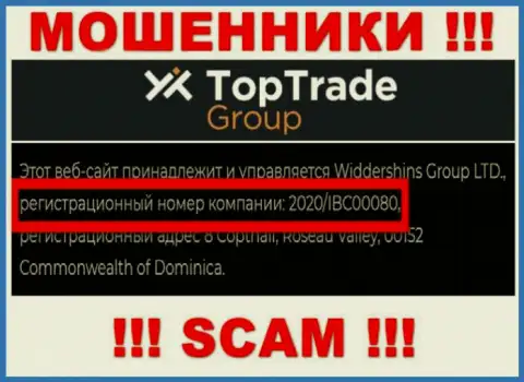 Номер регистрации Top Trade Group - 2020/IBC00080 от воровства денег не сбережет
