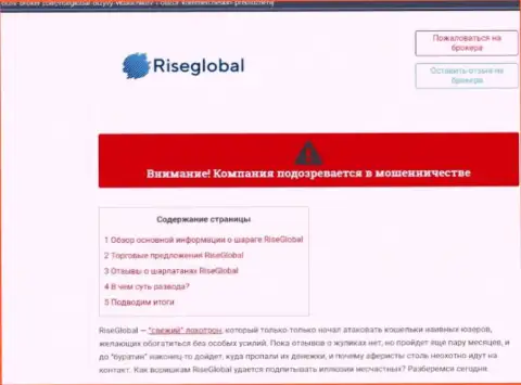Внимательно изучите условия сотрудничества RiseGlobal Us, в компании жульничают (обзор противозаконных действий)