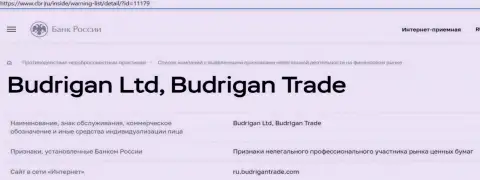 Жулики Будриган Лтд загремели в черный список Центрального Банка России