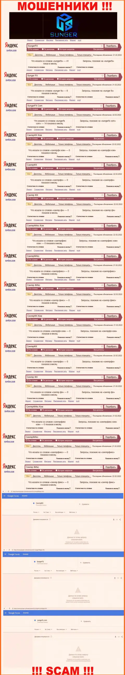 SungerFX - это ВОРЫ, сколько раз искали в поисковиках всемирной интернет паутины указанную шарашку