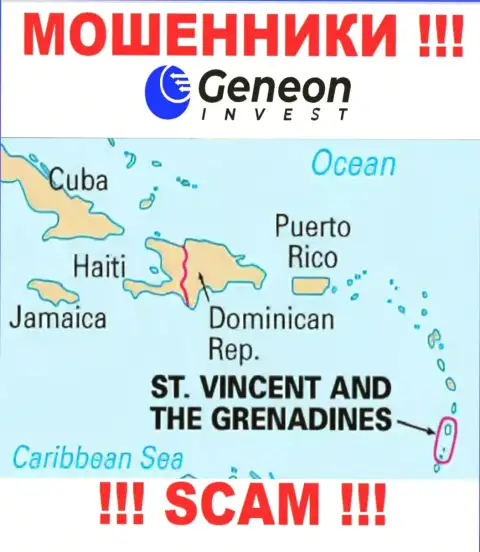 ГенеонИнвест имеют регистрацию на территории - St. Vincent and the Grenadines, избегайте взаимодействия с ними