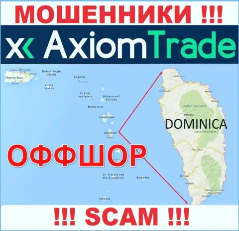 Axiom Trade специально скрываются в офшорной зоне на территории Commonwealth of Dominica, internet-шулера