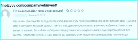 Сотрудничество с компанией WebInvestment Ru влечет за собой лишь утрату депозитов - мнение