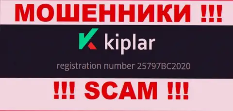 Регистрационный номер компании Киплар Лтд, в которую деньги рекомендуем не вводить: 25797BC2020